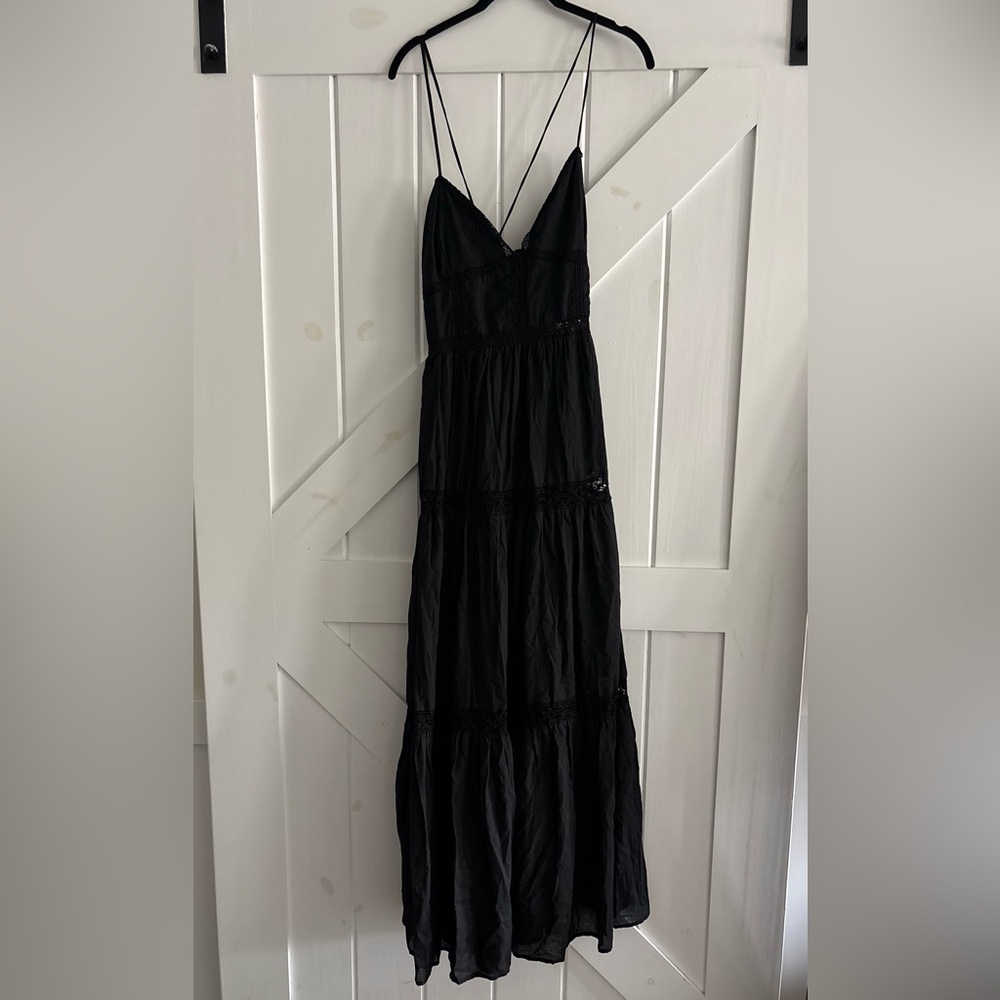 Blue Rain Black Maxi Dress